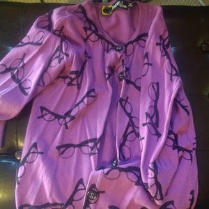 Eyeglasses pattern cardigan